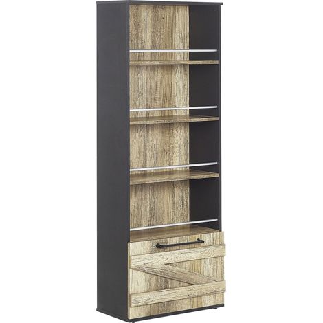 Bücherregal mit 4 Ebenen SALTER 163 cm Braun / Schwarz (1/5)