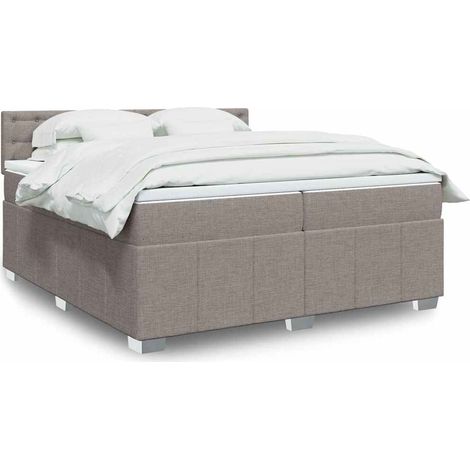 Boxspringbett mit Matratze Taupe 200x200 cm Stoff (1/5)
