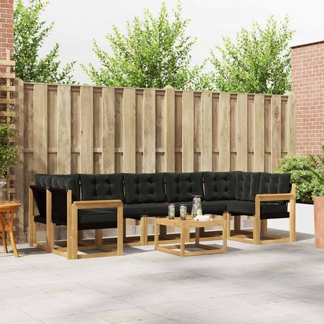 vidaXL Outdoor Sofa Set 8 pcs White and Black (1/5)