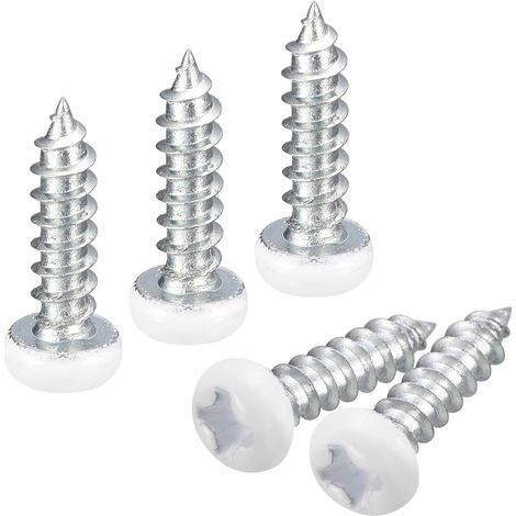 ST3x12mm Blanc Vis Autotaraudeuse, 100pcs Poêle Tête Phillips Bois Vis pour Travail Bois (1/5)