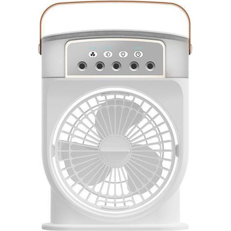 Ventilateur brumisateur portable, mini climatiseur de bureau avec réservoir d'eau de 600 ml pour la maison, le bureau et la cuisine - Blanc (1/4)