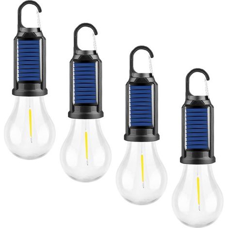 Lámpara de camping LED portátil recargable con energía solar y clip para tienda de campaña y emergencias (1/5)