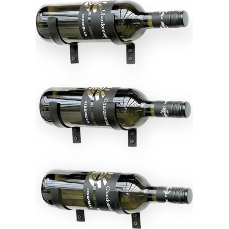DanDiBo 6x Wandhaken Weinflaschen Flaschen Metall Schwarz 96347 Weinregal Haken DIY Wandregal Regal