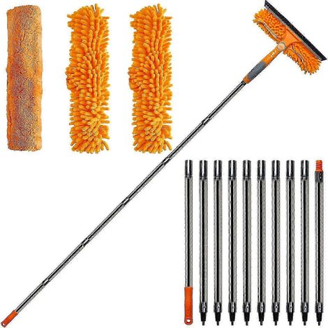 Kit de nettoyage de vitres intérieur et extérieur - perche télescopique 20 pieds, 3-12 pieds (1/5)