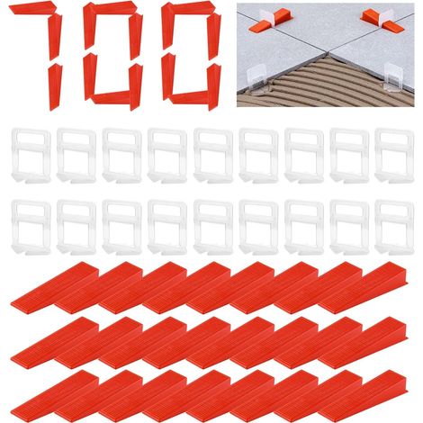 700 Pièces Système De Nivellement, 600 Entretoises 1,5 Mm, 100 Cales Pour Carrelage Mur Et Sol (1/5)