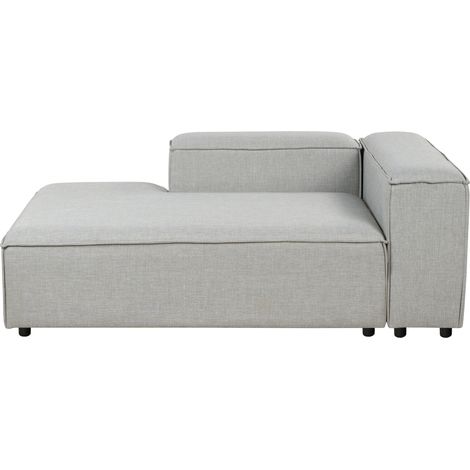 Chaise longue moderna patas negras tapizado tela poliéster gris claro derecho Ardal