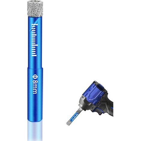 Foret Carrelage 8mm Forets Mèches Diamant pour Verre Carrelage Céramique Marbre Porcelaine Fonctionne Avec Toutes Les Perceuses électriques et Meuleuses (1/5)
