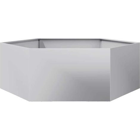 vidaXL Fioriera da Giardino Esagono 138x120x45 cm in Acciaio Zincato