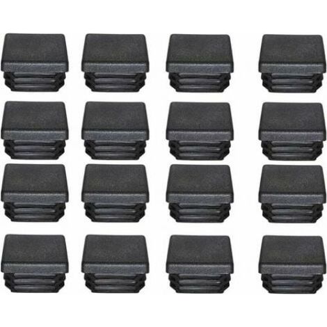 Bouchon Tube Carré - 40x40 mm - Embout Protection Pied Meuble Trampoline - Plastique PE Noir - Lot de 16 Pièces (1/5)