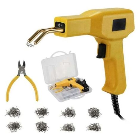 Soudure Plastique, Agrafeuse a Chaud pour Reparer Plastique avec 400 Agrafes, Agrafeuse Plastique pour Réparation Pare-Chocs et Carrosserie, Pistolet à Souder Soudage Plastique--TRIMEC (1/5)