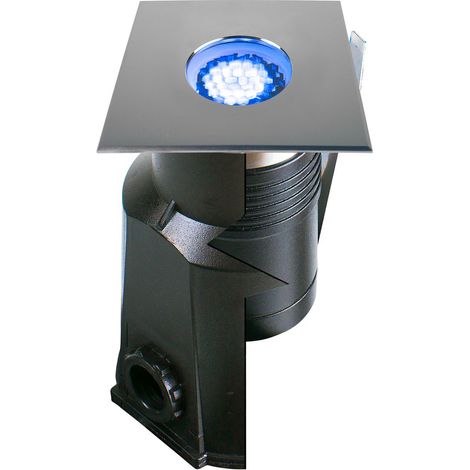 Encastré de sol extérieur MINI ZEPH 24 carré inox bleu 2W - EUROPOLE - 464812