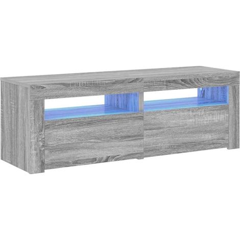 vidaXL Mueble de TV con luces LED gris Sonoma 120x35x40 cm (1/2)