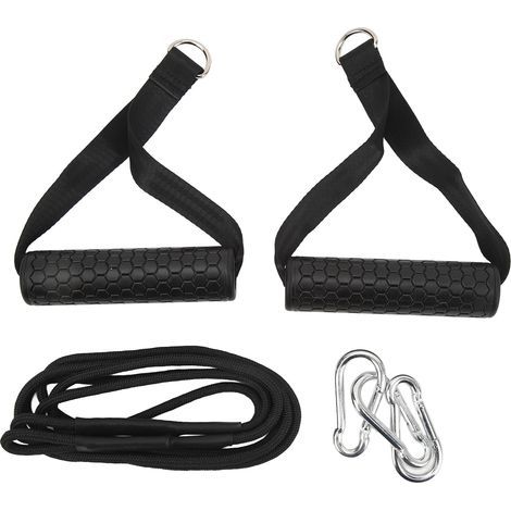 Triceps tirer vers le bas corde câble de gymnastique accessoires de Machine longue sangle avec 2 poignées pour Multi entraînement Fitness (1/5)