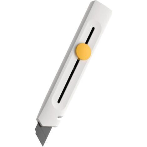 HOTO Cutter à Cartouche 18mm Rétractable, Fente de Fil de Coupe Intégré, Guide en Métal, Antirouille Noirci, Tranchant et Sécurisé pour la Maison et le Bureau (1/5)