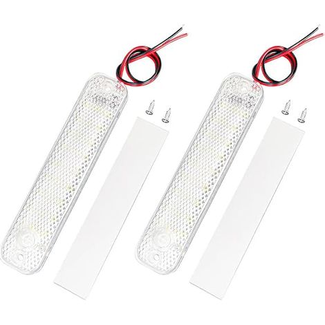 Strisce luminose interne a LED da 12 V, 15 cm, 36 LED, con interruttore, striscia bianca, adatte per auto e camion