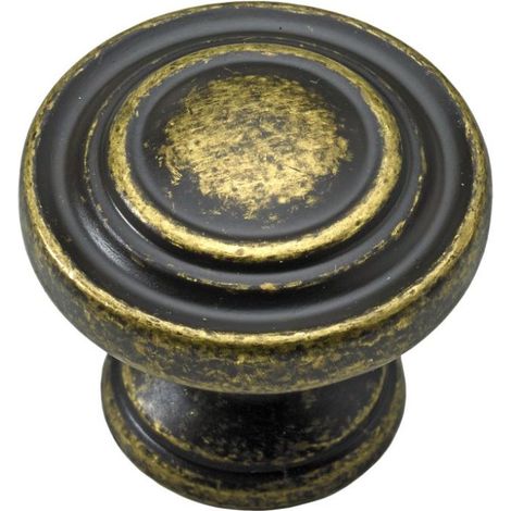 Hettich Möbelknopf Zinkdruckguss antik gold Ø 25,0 mm - 1 Stück Filzgleiter & Möbelgriffe