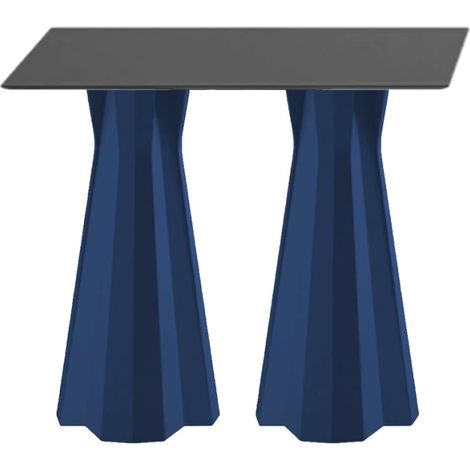 Mesa auxiliar alta rectangular 100cm para taburetes de bar diseño moderno Frozen T2-H - Azul Marino (1/4)