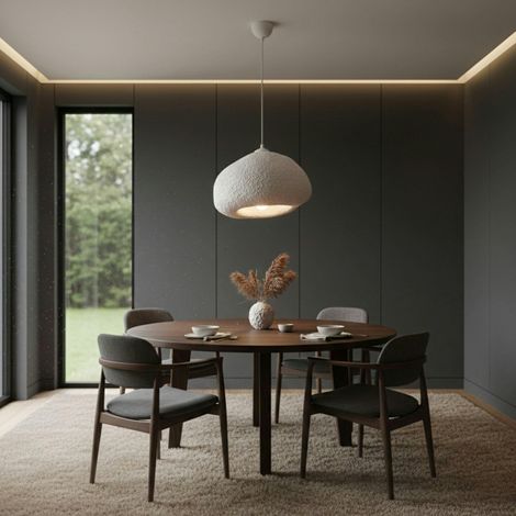 Suspension blanche design organique 42 cm NOXIS