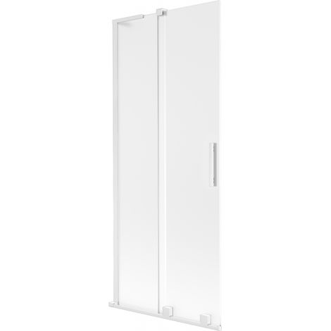 Mexen Velar L paravento da bagno con 2 ante scorrevoli 80 x 150 cm, brina, bianco - 896-080-003-31-20 (1/2)