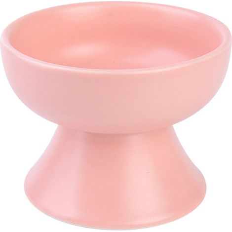 Filiyano-Gamelle en céramique pour chat - bac à litière surélevé - protège les vertèbres cervicales - gamelle en céramique rose (1/4)