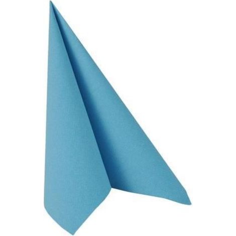 Serviette - Pliage 1/4 - 40 cm x 40 cm - Turquoise - Lot de 1