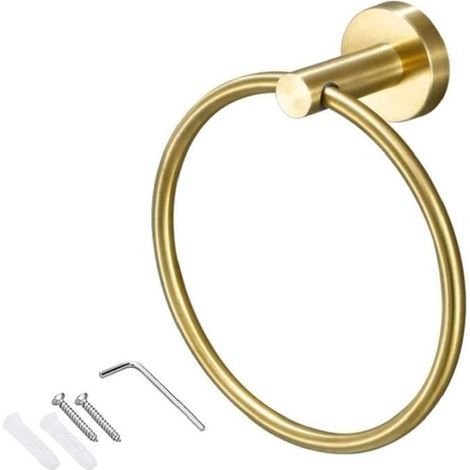 Stainless steel towel rack, sleek design for bathroom or kitchen, gold finish, holds up to 680g.