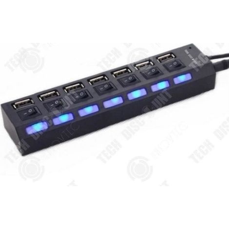 Prise multiple électrique interrupteurs alimentation Bloc Adaptateur Multi Parafoudre intelligent Ethernet 7 ports HDMI indépen (1/4)