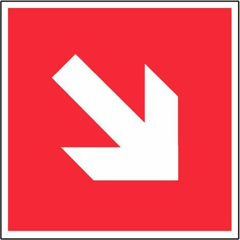Panneau Fléche en bas sur fond rouge - Rigide 200x200mm - 4030364