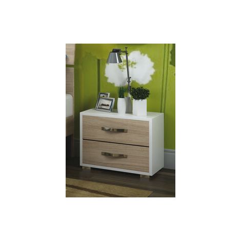 LINEA MODERN COMODINO 2 CASSETTI 52X36XH43 CM OL/BI- AZUR LINE- 1,0 pz