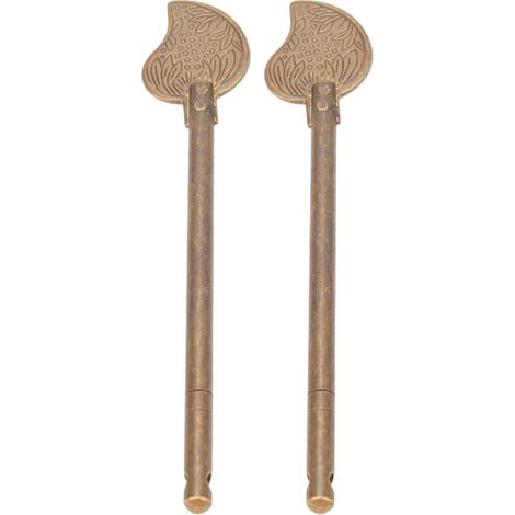 Zoternen Lot de 2 loquets de porte en laiton de 11 cm, style rétro, en forme de feuille, pour armoire (1/5)