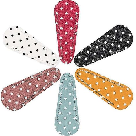 6-teiliges Set mit Stickscheren, gepunkteten Scherenhüllen, Schutzhüllen aus Leder für Scheren