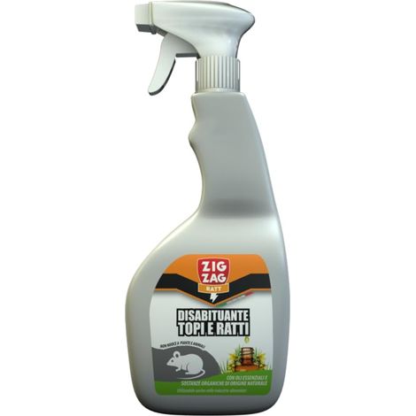 Zig Zag RATT Disabituante Topi e Ratti, Repellente Naturale Contro Topi e Ratti per Ambienti Domestici e Industriali, 750 ml