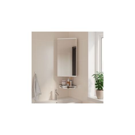 Armoire de bain à miroir d'angle blanc 30x24x60 (1/5)