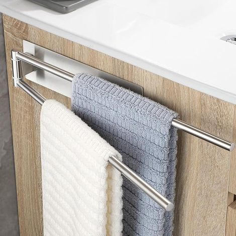 Towel Rack, 180 Degree Swivel, Self Adhesive 304