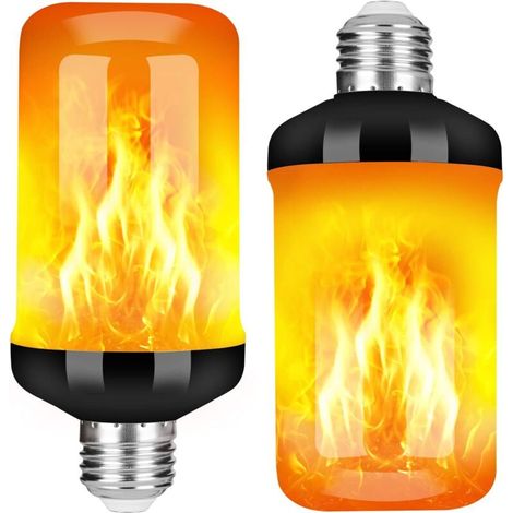 LED-Glühbirne mit Flammeneffekt, 4 verbesserte Modi, Weihnachtsbeleuchtung, flackerndes Feuer, E26-Sockel-Flammenbirne mit umgekehrtem Effekt (2er-Pack) (1/5)