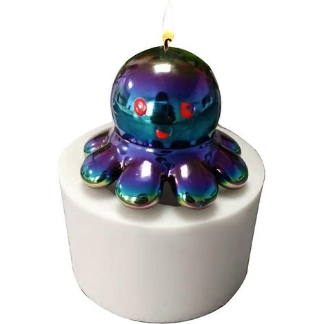 3D-Oktopus-Dekoration für Kerzen, Epoxidharzform zur Herstellung von Schmuck und Ornamenten.