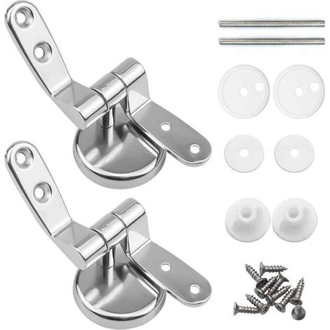 Charnières abattant WC - AIMOONSA - Lot de 2 - Alliage de zinc - Antirouille - Fixation par le dessus (1/5)