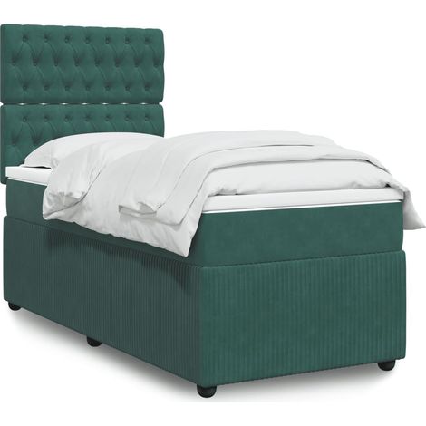 Boxspringbett mit Matratze Dunkelgrün 90x190 cm Samt vidaXL