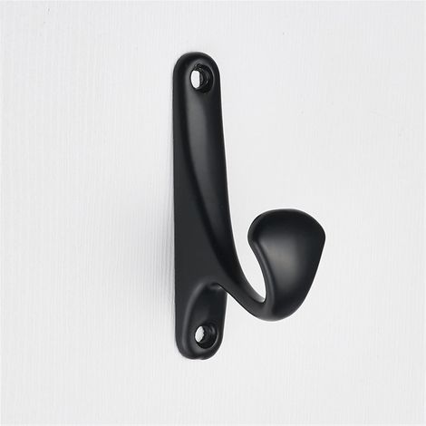Gancio appendiabiti da parete avvitabile, 5 pezzi, minimalista, resistente, in lega di zinco, per porta, ingresso, camera da letto, bagno, ganci multiuso, viti incluse - Nero (1/5)
