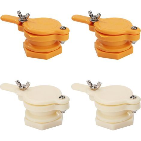 Set mit 4 Honigschleuderventilen, Honigschleuderhahn, robustes Honigventil für 5-Gallonen-Eimer, Honigschleuderausrüstung, Imkereibedarf (2 gelbe + 2 weiße) (1/5)