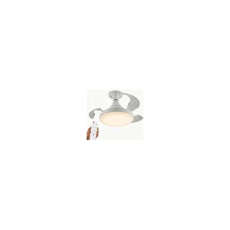 Ventilateur de plafond avec ampoule E27 2 en 1 (lampe à intensité variable + ventilateur 3 vitesses LED 22 W CCT + télécommande 230 V Ø 40 cm)