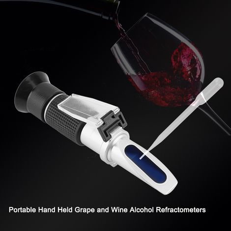 Tragbares Handrefraktometer für Trauben und Wein, misst Alkohol 0–25 % Vol., Brix 0–40 %, Baumé 0–22, önologisches Prüfinstrument (1/5)