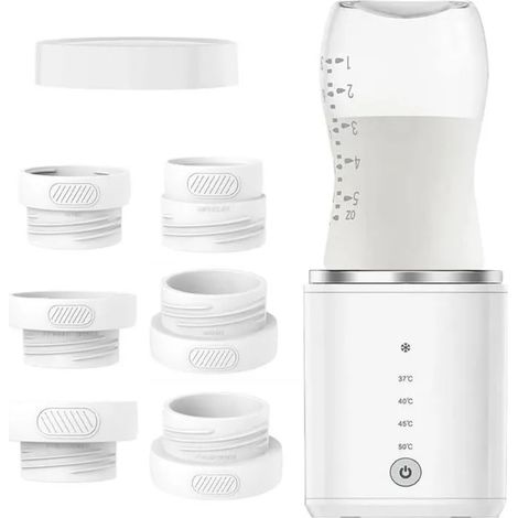 Chauffe-biberon portable avec contrôle de la température, 6 adaptateurs, rechargeable par USB (1/5)