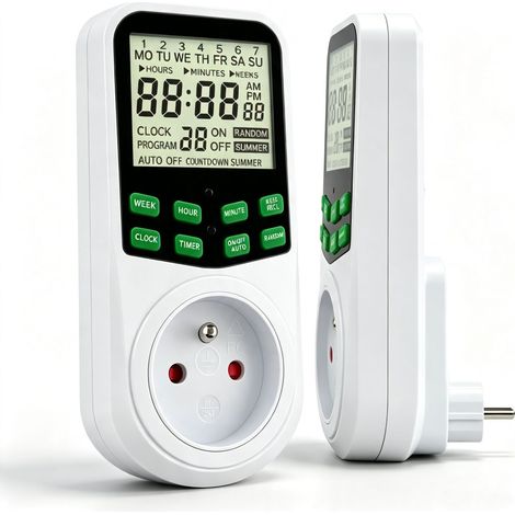 Wattmètre 16A 3680W – Compteur de consommation avec écran LCD rétroéclairé – Protection surcharge – Mémoire des données Version améliorée