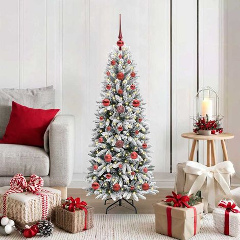 Künstlicher Weihnachtsbaum mit 150 LEDs mit Ständer Weiß 120 cm
