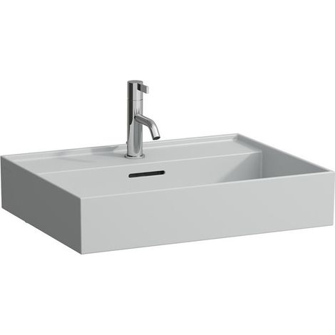 Lavabo KARTELL 600 x 460 mm, encastrable sous avec trop-plein, 1 trou robinet gris LAUFEN