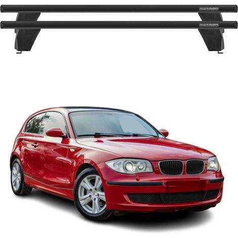 OMAC Dachträger Querträger Alu für BMW 1er E81 E82 E87 2004-2011 – Abschließbar – T-Nut – City-Crash-getestet – Max. 75 kg Schwarz (1/5)