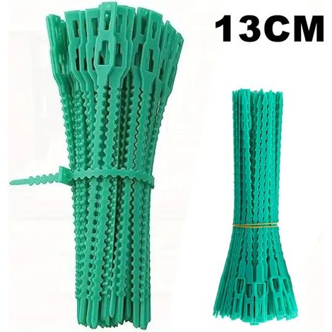 (13 cm, 10 pièces) Attaches de câble réutilisables pour jardin, plantes grimpantes, arbres et arbustes. Attaches en nylon réglables avec fermeture éclair. Outils de rangement inclus. (1/4)