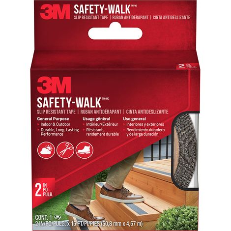 Cinta antideslizante rollo, exterior, negra, 50 mm x 4,5 m, uso general (1/2)
