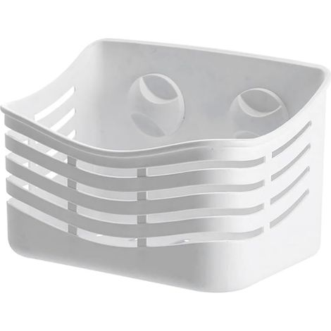 Étagère murale de rangement pour salle bain, ventouses anti-chute, plastique, 3 niveaux, (1/5)